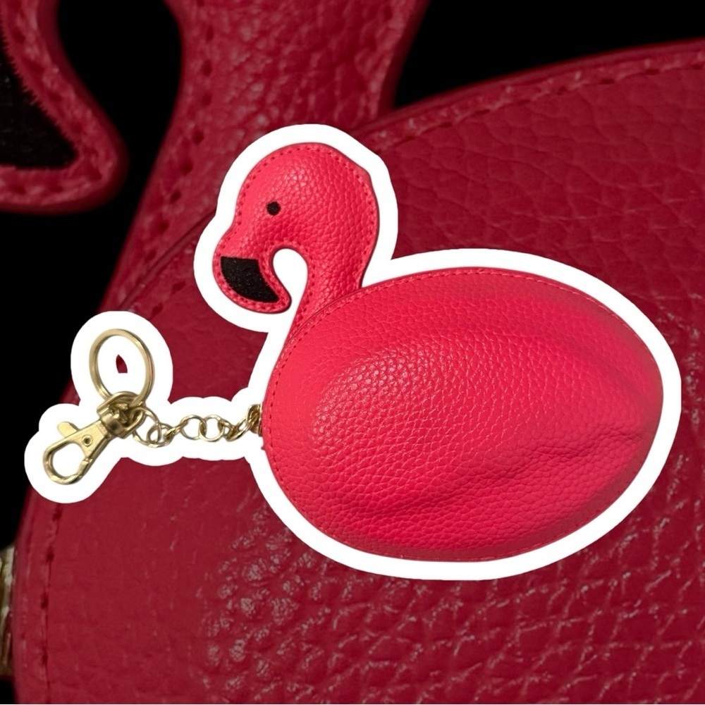 Bath & Body Works PINK FLAMINGO Keychain Coin Purse Cosmetic Bag